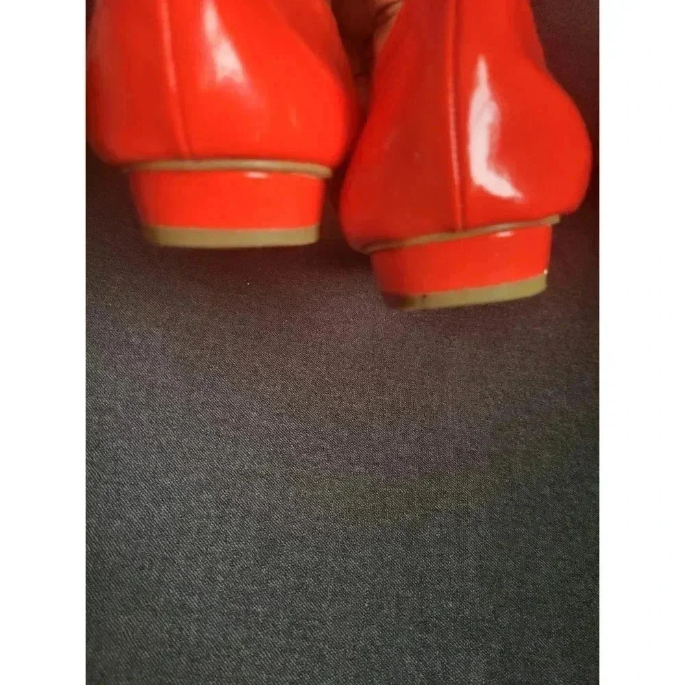Elizabeth Brady Red‎ Patent Leather Loafers